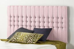 Somnior Galaxy Sprung Memory Foam Divan Bed with Headboard In Plush Fabric in Pink - Size: King - thumbnail 5
