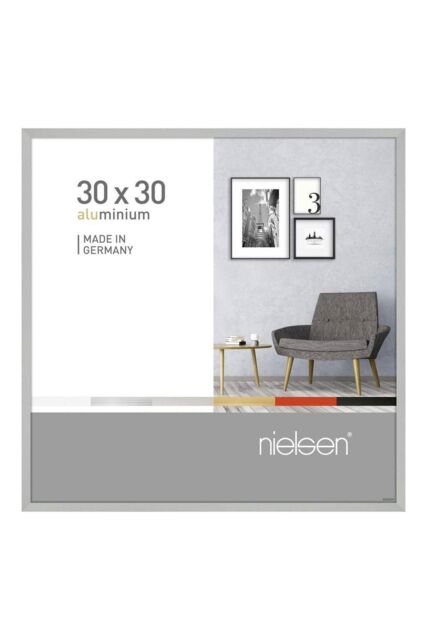 "nielsen Pixel 30x30cm Picture Frame (12""x12"") - Aluminium with Glass Front in Silver - Size: 30x30 cm" - image 1