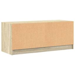 Berkfield Home TV Cabinet with Glass Doors Sonoma Oak 102x37x42 cm in Light Beige - Size: 102 x 37 x 42 cm - thumbnail 8
