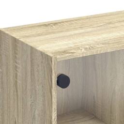 Berkfield Home TV Cabinet with Glass Doors Sonoma Oak 102x37x42 cm in Light Beige - Size: 102 x 37 x 42 cm - thumbnail 9