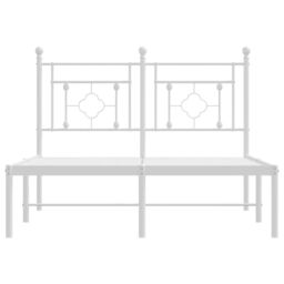 Berkfield Home Metal Bed Frame without Mattress with Headboard White 120x190cm - Size: 120x190 cm - thumbnail 5