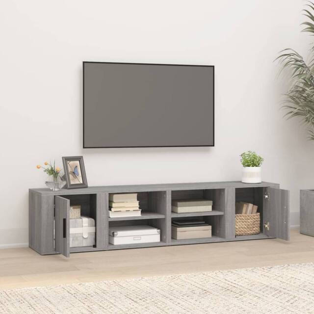 Berkfield Home TV Cabinets 2 pcs Grey Sonoma 80x31.5x36 cm Engineered Wood - image 1