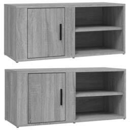 Berkfield Home TV Cabinets 2 pcs Grey Sonoma 80x31.5x36 cm Engineered Wood - thumbnail 3