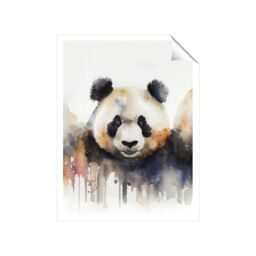"Warren Reed - Designer Panda Watercolour Unframed Art Print - Size: W8"" x H10""" - thumbnail 1