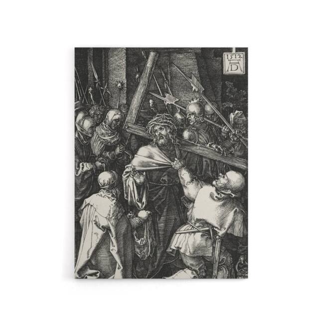 "Artery8 Bearing of the Cross Albrecht Durer Canvas Wall Art Print in Grey - Size: W12"" x H16""" - image 1