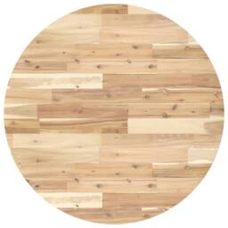 Berkfield Home Table Top Round √ò80x2 cm Solid Wood Acacia in Brown - Size: 80x2 cm - thumbnail 3