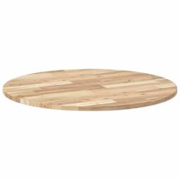 Berkfield Home Table Top Round √ò80x2 cm Solid Wood Acacia in Brown - Size: 80x2 cm - thumbnail 7