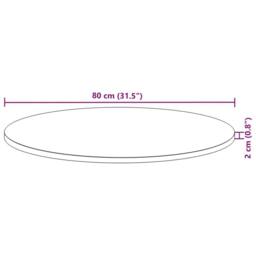 Berkfield Home Table Top Round √ò80x2 cm Solid Wood Acacia in Brown - Size: 80x2 cm - thumbnail 9