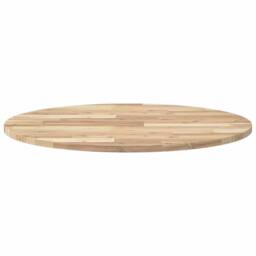 Berkfield Home Table Top Round √ò80x2 cm Solid Wood Acacia in Brown - Size: 80x2 cm - thumbnail 4