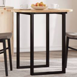 Berkfield Home Table Top Round √ò80x2 cm Solid Wood Acacia in Brown - Size: 80x2 cm - thumbnail 2