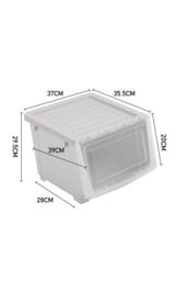 Living and Home Stackable Plastic Storage Box with Lid and Wheels in Grey - thumbnail 6