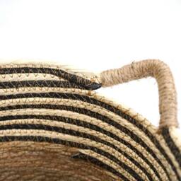Voltico Striped Woven Storage Basket with Handles - Natural in Brown - thumbnail 5
