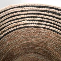 Voltico Striped Woven Storage Basket with Handles - Natural in Brown - thumbnail 3