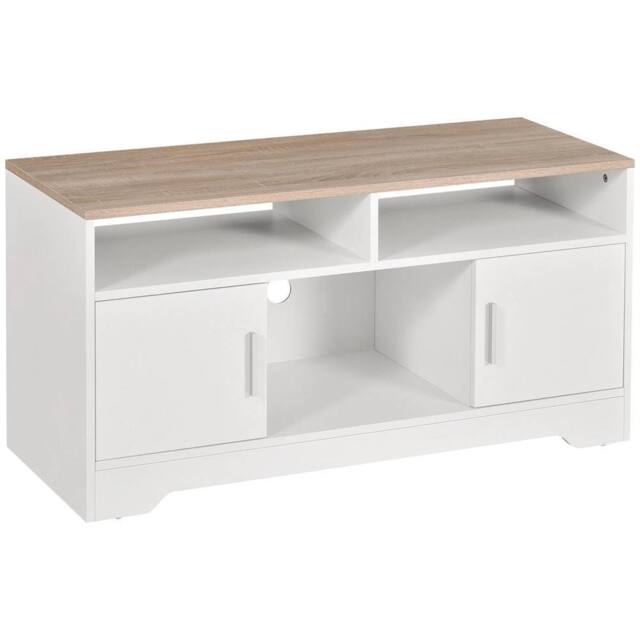 "KORVIXA Home Office 42"" TV Stand Storage Unit in White - Size: 100 cm x 100 cm" - image 1