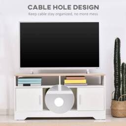 "KORVIXA Home Office 42"" TV Stand Storage Unit in White - Size: 100 cm x 100 cm" - thumbnail 5