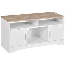 "KORVIXA Home Office 42"" TV Stand Storage Unit in White - Size: 100 cm x 100 cm" - thumbnail 1