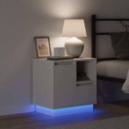 Berkfield Home Modern Bedside Cabinets with LED 2 pcs White 50x34, 5x50 cm - thumbnail 5