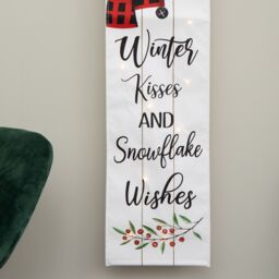 Samuel Alexander Light up Hanging Christmas Snowman Fabric Banner with LEDs in White - thumbnail 6