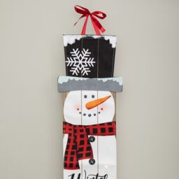 Samuel Alexander Light up Hanging Christmas Snowman Fabric Banner with LEDs in White - thumbnail 5