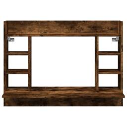 Berkfield Home Modern Wall-Mounted Desk Smoked Oak 105x48x75 cm Engineered Wood in Brown - Size: 105 x 48 x 75 cm - thumbnail 4