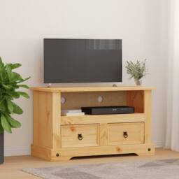 Berkfield Home TV Cabinet Mexican Pine Corona Range 91x43x56 cm in Brown - Size: 91 x 43 x 56 cm - thumbnail 1