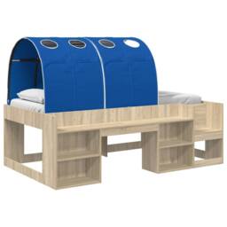 Berkfield Home Bed Frame with Tunnel 3 pcs Sonoma Oak & Blue Engineered Wood in Brown - thumbnail 2