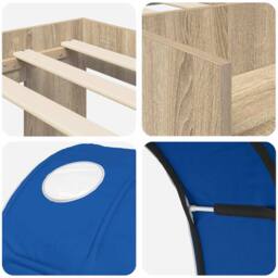 Berkfield Home Bed Frame with Tunnel 3 pcs Sonoma Oak & Blue Engineered Wood in Brown - thumbnail 9