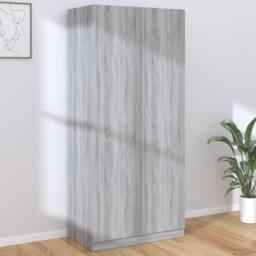 Berkfield Home Wardrobe Grey Sonoma 90x50x200 cm Engineered Wood - Size: 90 x 50 x 200 cm - thumbnail 2