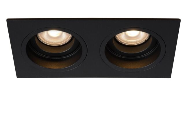 Lucide 'EMBED' Dimmable Stylish Rotatable Indoor Recessed Downlight 2xGU10 in Black - image 1