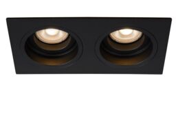 Lucide 'EMBED' Dimmable Stylish Rotatable Indoor Recessed Downlight 2xGU10 in Black - thumbnail 1
