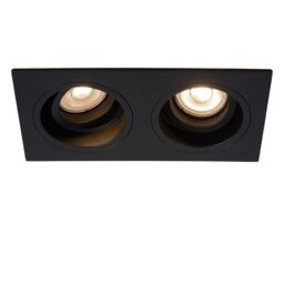 Lucide 'EMBED' Dimmable Stylish Rotatable Indoor Recessed Downlight 2xGU10 in Black - thumbnail 3