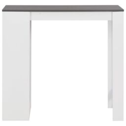 Berkfield Home Bar Table with Shelf White 110x50x103 cm - Size: 110 x 50 x 103 cm - thumbnail 2