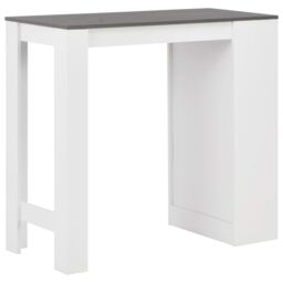 Berkfield Home Bar Table with Shelf White 110x50x103 cm - Size: 110 x 50 x 103 cm - thumbnail 3