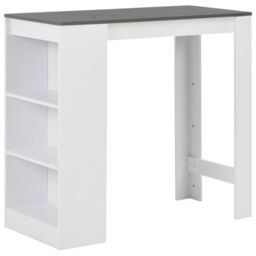 Berkfield Home Bar Table with Shelf White 110x50x103 cm - Size: 110 x 50 x 103 cm - thumbnail 1