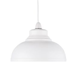 First Choice Lighting Set of 2 Domed - Cream Easy Fit Metal Pendant Shades in White - thumbnail 3