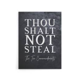 "Artery8 Ten Commandments Shalt Not Steal Bible Quote Canvas Wall Art Print in Grey - Size: W18"" x H24""" - thumbnail 1