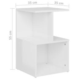 Berkfield Home Bedside Cabinet High Gloss White 35x35x55 cm Engineered Wood - Size: 35 x 35 x 55 cm - thumbnail 6