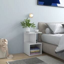 Berkfield Home Bedside Cabinet High Gloss White 35x35x55 cm Engineered Wood - Size: 35 x 35 x 55 cm - thumbnail 2