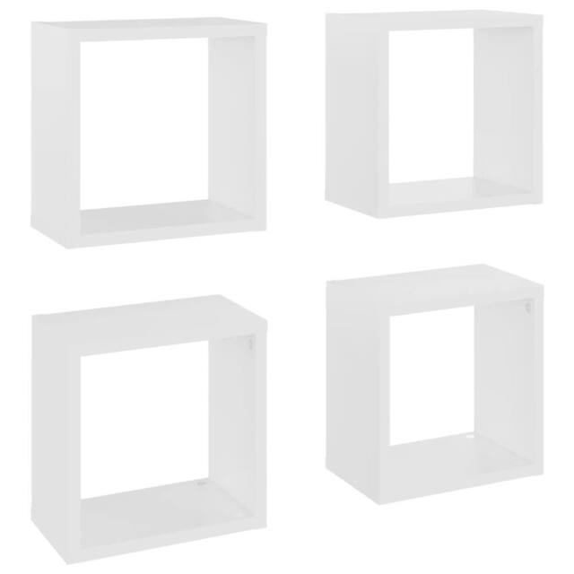 Berkfield Home Wall Cube Shelves 4 pcs White 26x15x26 cm - Size: 26 x 15 x 26 cm - image 1
