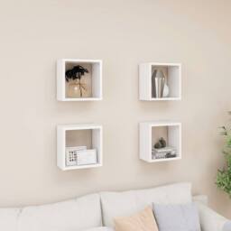 Berkfield Home Wall Cube Shelves 4 pcs White 26x15x26 cm - Size: 26 x 15 x 26 cm - thumbnail 2