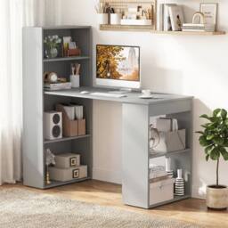 VOGREX 6-Tier Computer Desk Storage Shelf in Grey - thumbnail 3