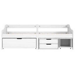 "Berkfield Home Day Bed with 3 Drawers without Mattress ""IRUN"" White 90x200 cm" - thumbnail 4