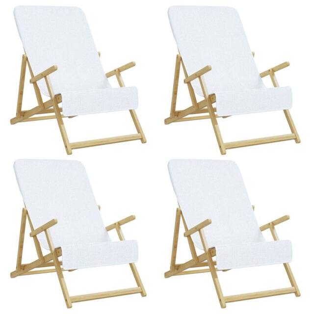 Berkfield Home Beach Towels 4 pcs White 60x135 cm Fabric 400 GSM - image 1