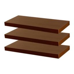 Harbour Housewares 3x 60cm Floating Wall Shelves - Wall Mountable for Storage & Display in Walnut - Size: 3x 60 cm - thumbnail 1