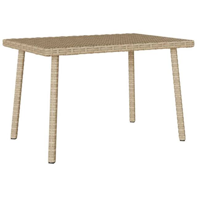 Berkfield Home Garden Coffee Table Rectangular Beige 60x40x37 cm Poly Rattan - Size: 60 x 40 x 37 cm - image 1