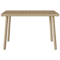 Berkfield Home Garden Coffee Table Rectangular Beige 60x40x37 cm Poly Rattan - Size: 60 x 40 x 37 cm - thumbnail 4