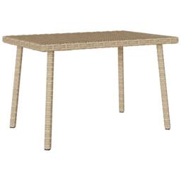 Berkfield Home Garden Coffee Table Rectangular Beige 60x40x37 cm Poly Rattan - Size: 60 x 40 x 37 cm - thumbnail 1