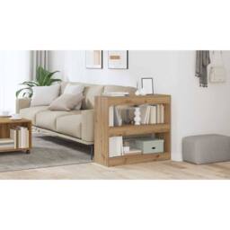 Berkfield Home Book Cabinet/Room Divider Artisan Oak 80x30x72 cm in Brown - Size: 80 x 30 x 72 cm - thumbnail 3