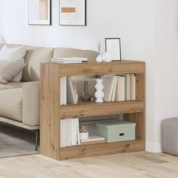 Berkfield Home Book Cabinet/Room Divider Artisan Oak 80x30x72 cm in Brown - Size: 80 x 30 x 72 cm - thumbnail 2