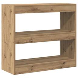 Berkfield Home Book Cabinet/Room Divider Artisan Oak 80x30x72 cm in Brown - Size: 80 x 30 x 72 cm - thumbnail 8